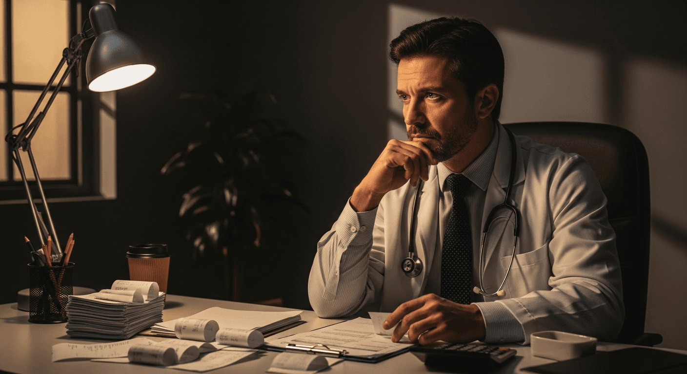 Gestor de clínica médica brasileira surpreso ao descobrir custos invisíveis em relatório financeiro digital