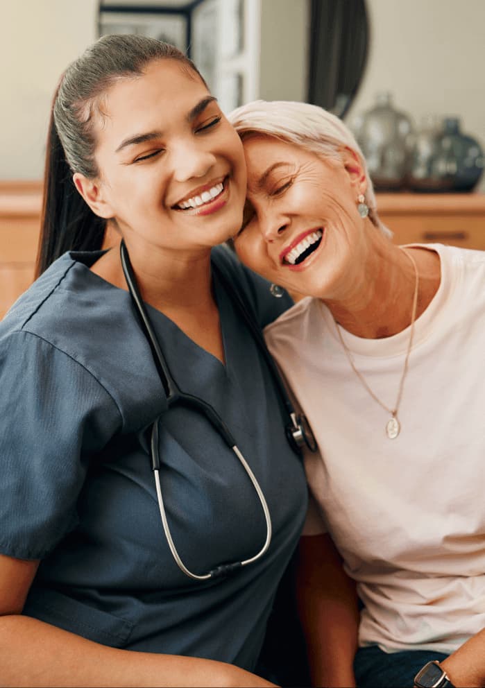 Profissional de saúde com paciente